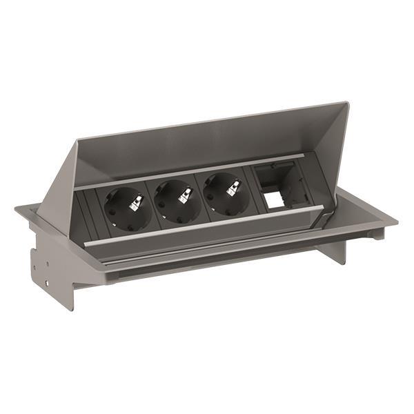 Bachmann CONEO Set Einbaurahmen 900.400 u.4-fach Steckdosenleiste