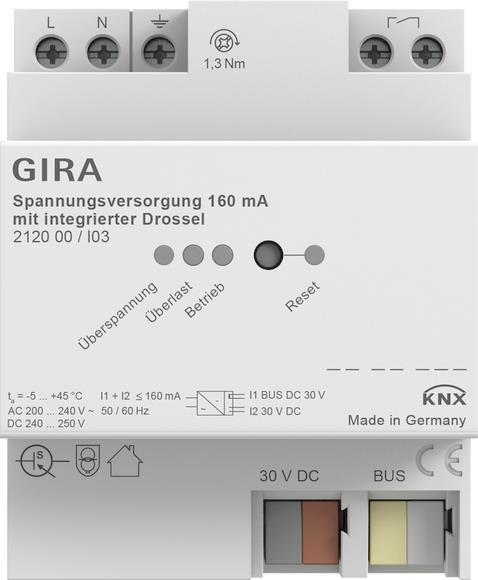 GIRA 212000 Spannungsversorgung 160mA Drossel KNX REG - 5371914