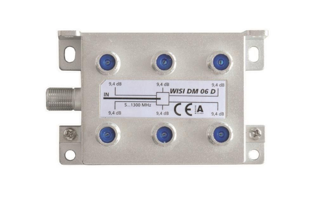 4010056751098 - WISI Verteiler 6-fach DM06D 5-1300MHz 94dB Klasse A (+10dB) 4010056751098 - WISI Verteiler 6-fach DM06D 5-1300MHz 94dB Klasse A (+10dB)