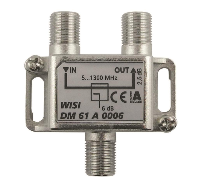 4010056751111 - WISI 1-fach Abzweiger DM61A0006 5-1300MHz 6dB Klasse A (+10dB)