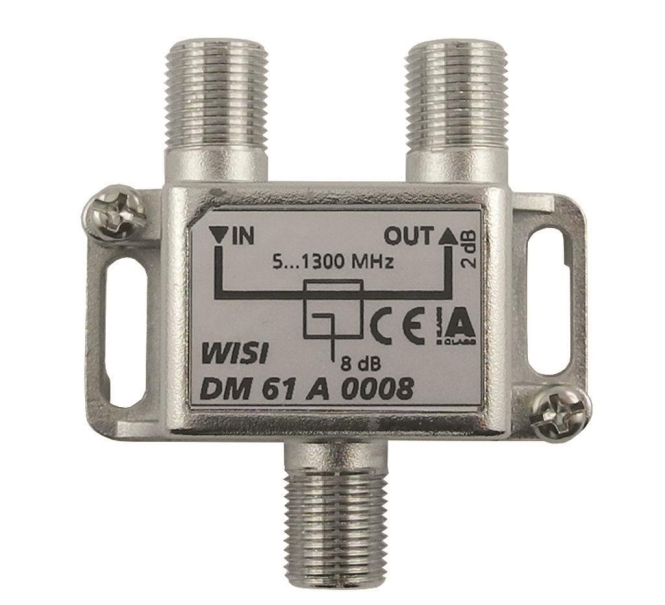 WISI 1-fach Abzweiger DM61A0008 5-1300MHz 8dB Klasse A (+10dB) - 5382609