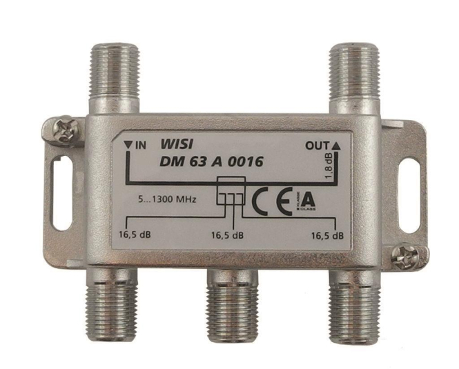 WISI 3-fach Abzweiger DM63A0016 5-1300MHz 16dB Klasse A (+10dB) - 5382619