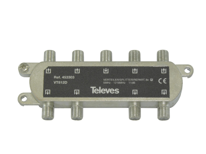 Televes 8-fach Verteiler VT812D 5-1218MHz VD:12dB 453303