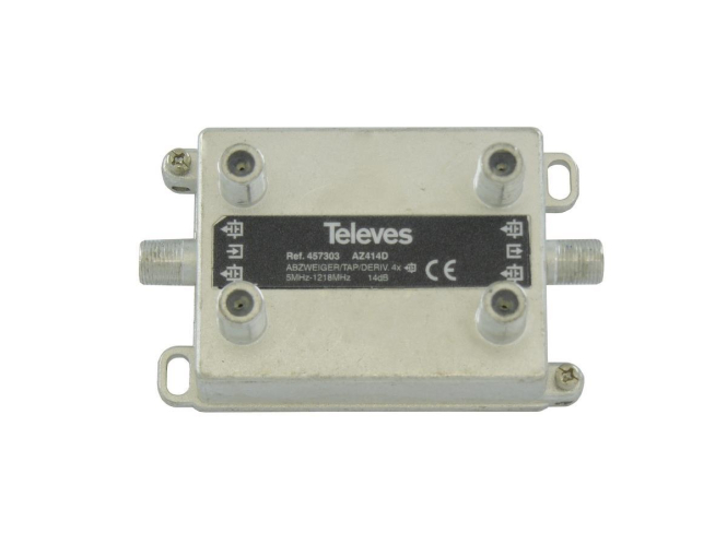 Televes 4-fach Abzweiger AZ414D 5-1218 MHz AD:14dB 457303
