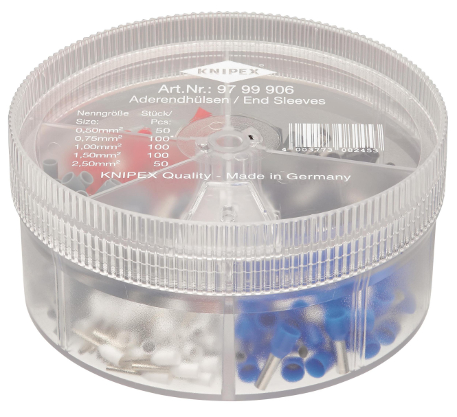 Knipex Sortimentsboxen 0308245 m.isolierten Aderendhülsen n.DIN-