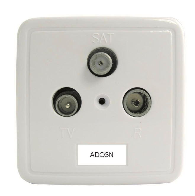 Televes Stichleitungsdose 3-fach ADO3N m.AP-Rahmen+Platte reinweiß 522001