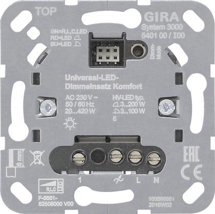 GIRA 540100 S3000 Uni-LED-Dimmeinsatz Komfort Einsatz - 5607355