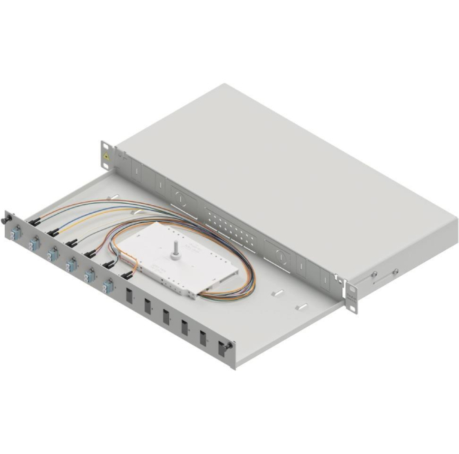 Easylan LWL-Spleißgehäuse Basic SB001247 1HE 6x LC-Duplex Standard OM3 ausziehb.