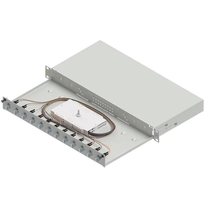 Easylan LWL-Spleißgehäuse Basic SB001248 1HE 12x LC-Duplex Standard OM3 ausziehb.