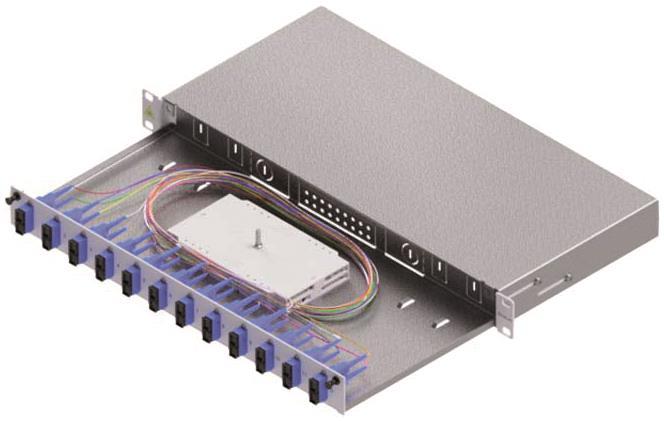 Easylan LWL-Spleißgehäuse Basic SB002127 1HE 12x SC-Duplex Standard OS2 ausziehb.