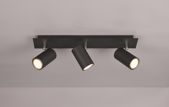 4017807408652 - Leuchten - Deckenstrahler marley aus schwarz mattem Metall mit 3 schwenkbaren GU10 Spots 4017807408652 - Leuchten - Deckenstrahler marley aus schwarz mattem Metall mit 3 schwenkbaren GU10 Spots