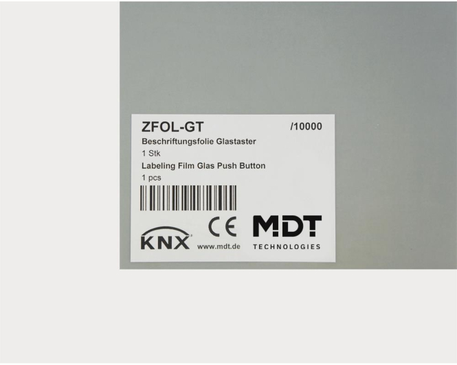 MDT ZFOL-GT Beschriftungsfolie f.Glastaster Plus