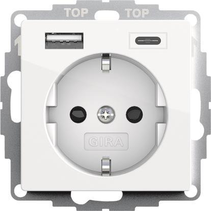 GIRA 245903 SCHUKO-Steckdose Shutter USB 2f Typ A/C System 55 gl. - 5958731
