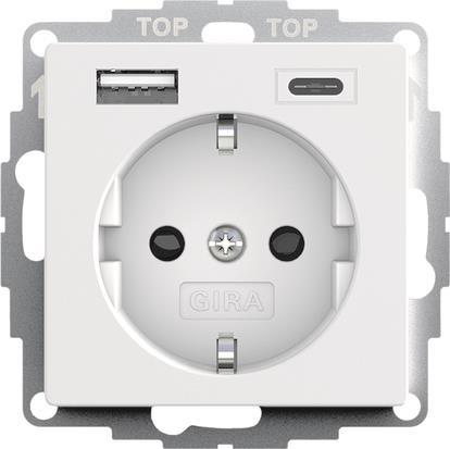 4010337076186 - Steckdose 1f rws mt usb up mBS horiz meingebUSB-Spannungsversorgung IP20 245927 - weiß - Gira 4010337076186 - Steckdose 1f rws mt usb up mBS horiz meingebUSB-Spannungsversorgung IP20 245927 - weiß - Gira