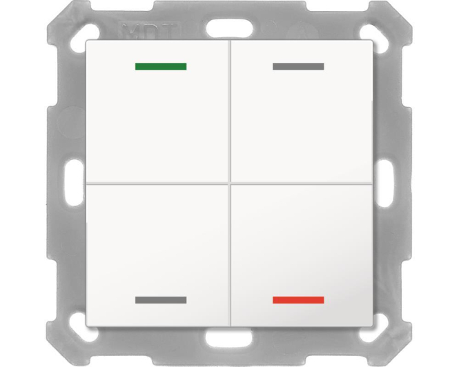4251916110840 - MDT BE-TAL55T401 Taster Light 55 4fach RGBW Tempsensor Reinweiß gl Neutral 4251916110840 - MDT BE-TAL55T401 Taster Light 55 4fach RGBW Tempsensor Reinweiß gl Neutral