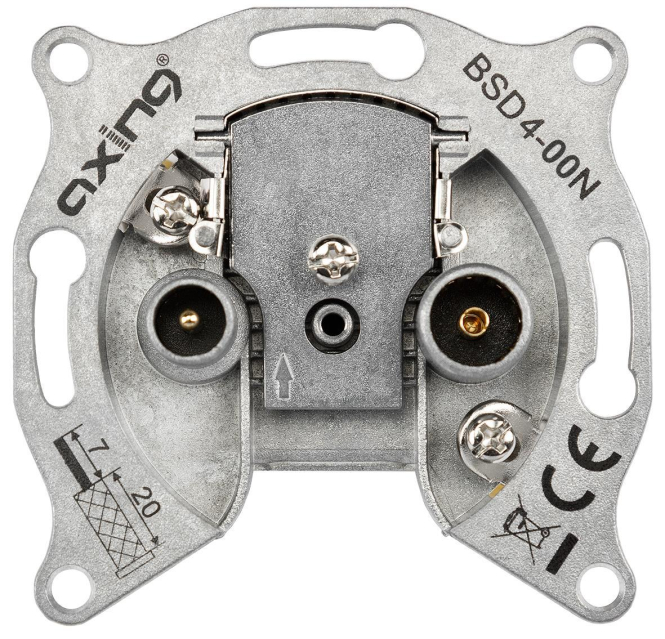 7611682007305 - AXING CATV-Antennensteckdose BSD 4-00N Einzel- und Stichleitungsdose 5-1006MHz 7611682007305 - AXING CATV-Antennensteckdose BSD 4-00N Einzel- und Stichleitungsdose 5-1006MHz