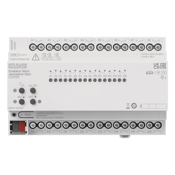4011377179127 - Jung knx Schaltaktor 16fach knx Jalousieaktor 8fach 230161SR