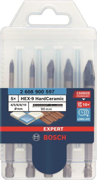 Bosch EXPERT HEX-9 2608900597 HardCeramic Bohrer 5tlg Set 4/5/6/8/10 Werkzeug Messgeräte
