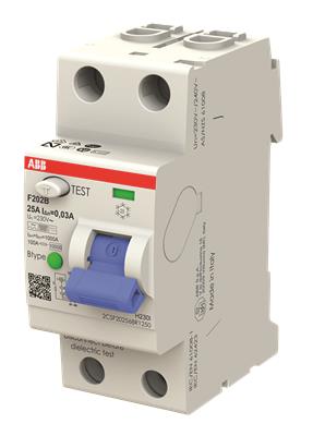 ABB FI-Schutzschalter Typ F202B-16/0,03 B 2P 16A 30mA 3kA 2TE 2CSF202568R1160