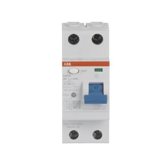 ABB F202B-25/0,03 FI- F202 B-25/0.03 Schutzschalter Typ B 2P 25A 30mA 3kA 2TE