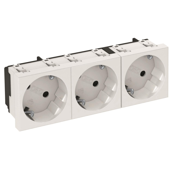 OBO STD-D3S RW3 Steckdose 33° 3-fach Schutzkontakt 6120123 - 6625595