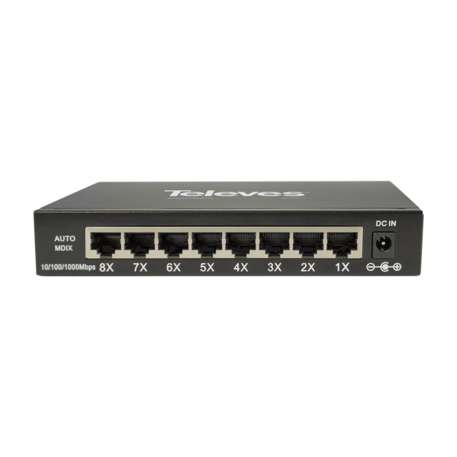 Televes Ethernet Switch L2 SWUM-1000-8 Unmanaged: 8x10/100/1000Mbps