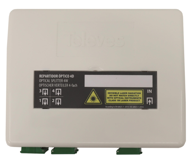 Televes Optischer 4-fach Verteiler OV4O Anschlüsse SC/APC -Buchsen