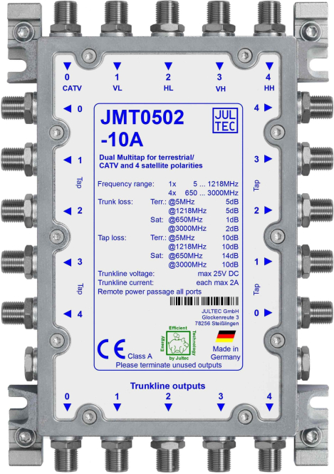 Jultec Mehrfachabzweiger JMT0502-10A 5Stammleitungen(passiv) 2 Abzweiggruppen