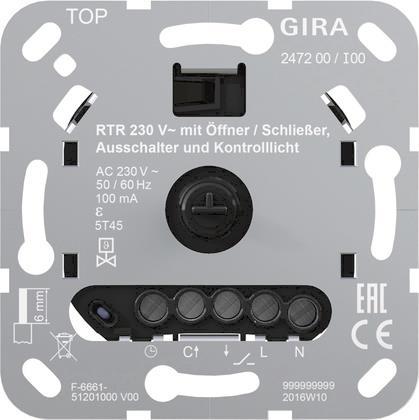 GIRA 247200 Raumtemperaturregler 230V Öffner/Schließer Aus+Kontroll - 6803965