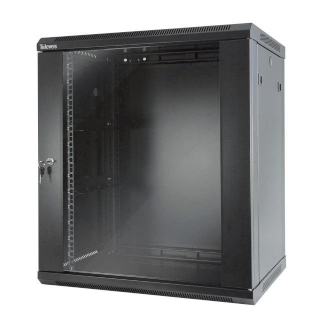 Televes Wandvert. 19z 15+2HE MSR1915B 600x450mm zerlegt schwarz RAL 9005