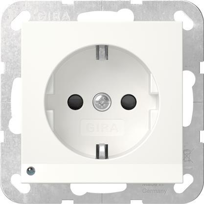 GIRA 417003 SCHUKO-Steckdose LED-Leu.+ Shutter System 55 Reinweiß - 6915061