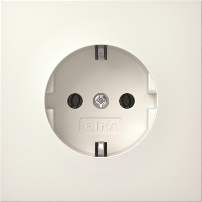 GIRA 4188112 SCHUKO-Steckdose Flächenschalter Reinweiß glänzend