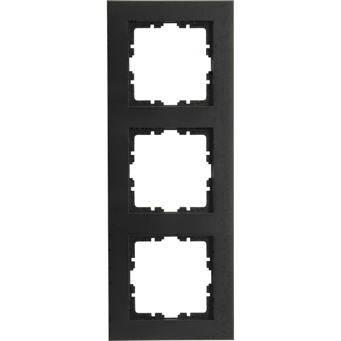 Kopp HK07 PURE-Abdeckrahmen 407050004 3-fach Farbe:schwarz matt