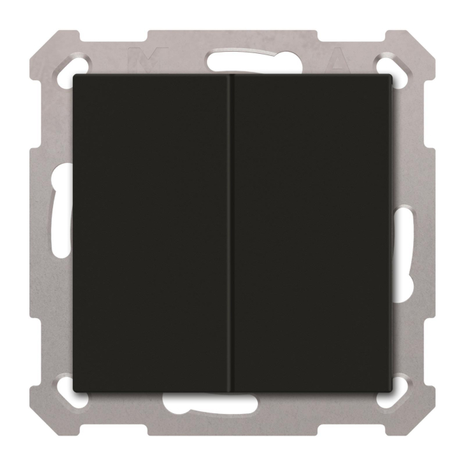 MDT BE-TAL55B206.01 KNX Taster Light 55 Basic 2-fach Schwarz matt - 7081315