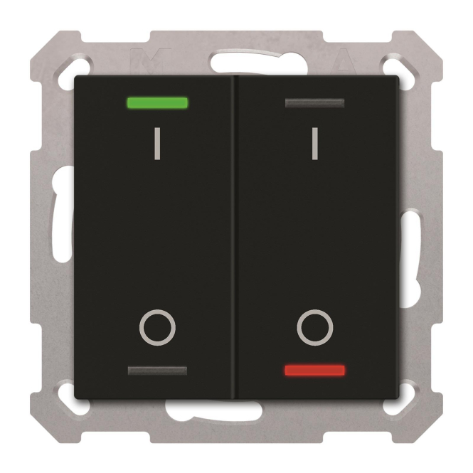 MDT BE-TAL550206.B1 KNX Taster Light 55 2-fach RGBW Schwarz matt - 7081330