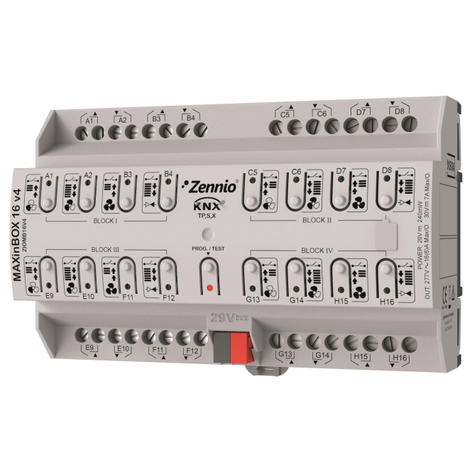 Zennio ZIOMB16V4 MAXinBOX KNX Multifunktionsaktor m.16Ausgänge 16A Schaltermat/Geb.Steu