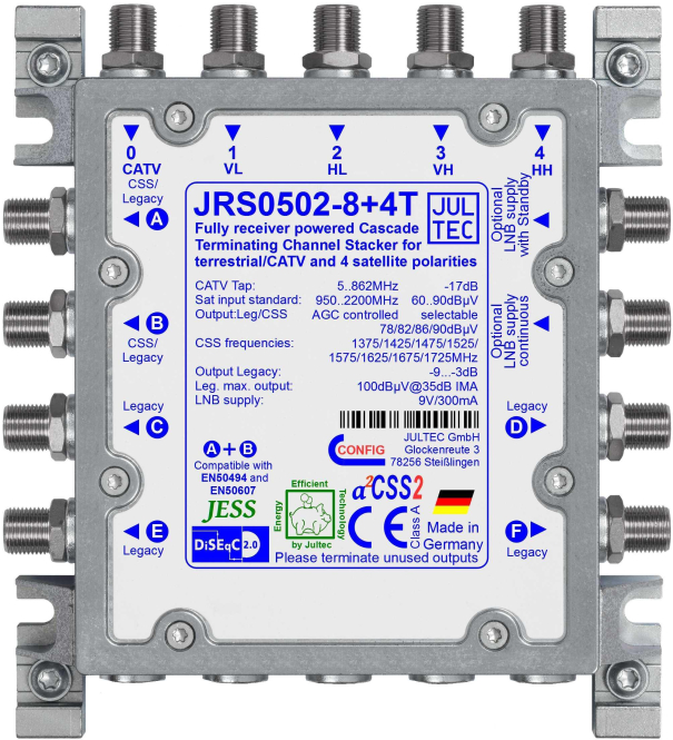 Jultec Einkabelmultischalt. JRS0502-8+4T 5 auf 2/8UB+4