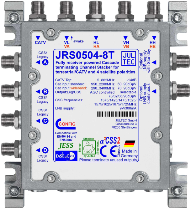 Jultec Einkabelmultischalter JRS0504-8T 5 auf 4/8UB
