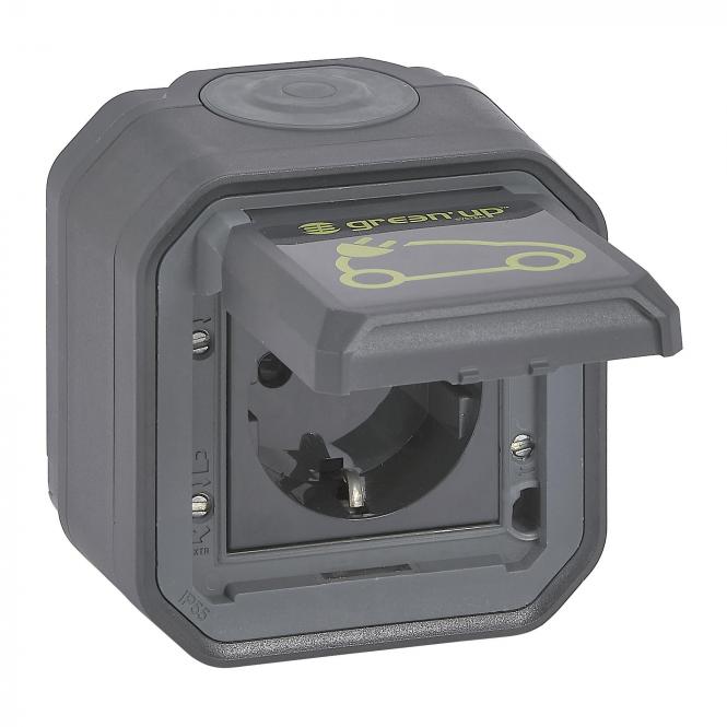 Legrand 069708L Plexo New FRAP Green'Up Schutzkontakt-Steckdose