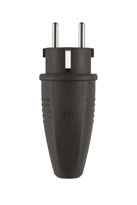 ABL Gummi Schuko-Stecker 100000039 (TPE) schwarz IP44 bis 3x 2,5mm ABL Gummi Schuko-Stecker 100000039 (TPE) schwarz IP44 bis 3x 2,5mm