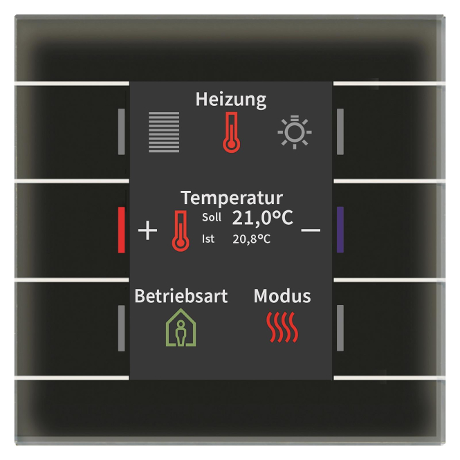 MDT BE-GT2TS.02S KNX Glastaster II Smart mit Farbdisplay und sw - 7122030