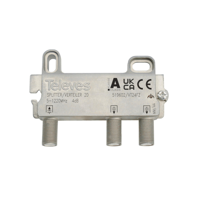 Televes 2-fach Verteiler VT24FZ 5-1218MHz VD: 4 dB 519602