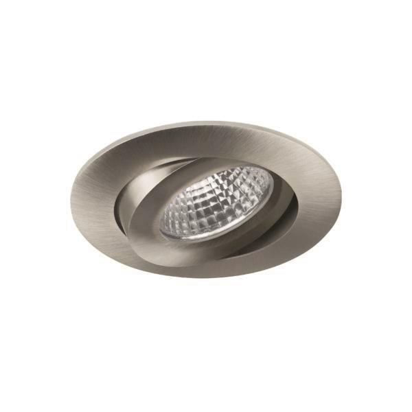 BRUM Einbaustrahler nickel DA68mm OLENI 570lm 3K ET38 dim. Konvert.+ Anschlußbox Innenleuchten