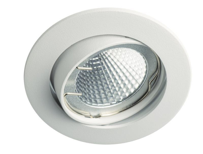 RUTEC Einbaustrahler mattweiss ALU55351M schwenkbar Aluguss DA68mm f.LM 50mm