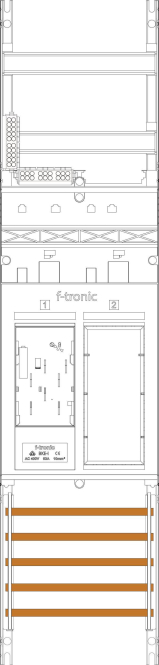f-tronic Zählerfeld 1-feldrig ER6 H=1050mm 1-eHZ 1 Res. 7141000