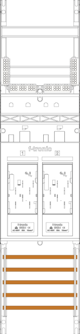 f-tronic Zählerfeld 1-feldrig E16 H=1050mm 2-eHZ 7141009