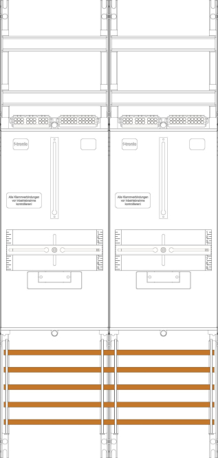 4034338638693 - f-tronic Zählerfeld 2-feldrig Z21B H=1050mm 2-3HZ 7141303