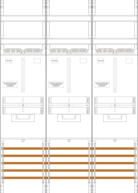 4034338638716 - f-tronic Zählerfeld 3-feldrig Z31B H=1050mm 3-3HZ 7141305