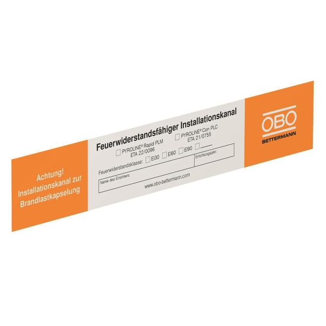 OBO IP PYL DE Kennzeichnungsschild f.Kanalsystem 250x43 7214740 (Inhalt 10 Stück)