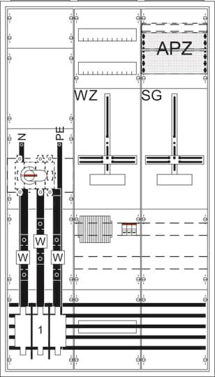 Striebel Mess- Wandler 200A WA39KK41 Komplettschrank n.FNN 3P 2CPX0561143R999